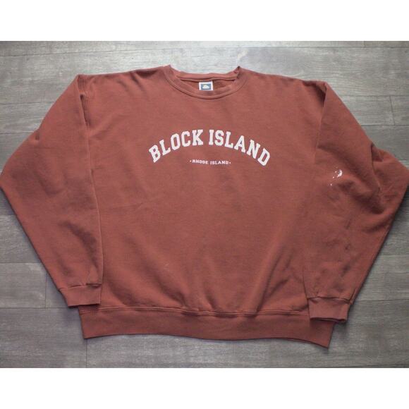 Vintage Block Island Cotton Deluxe Fleece Sweatshirt Crewneck XL - Picture 1 of 6